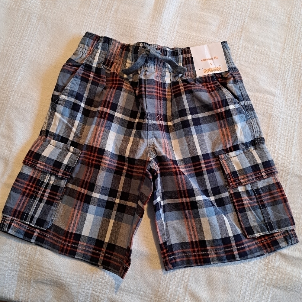 Gymboree boys size 5 plaid shorts, pull on NWT